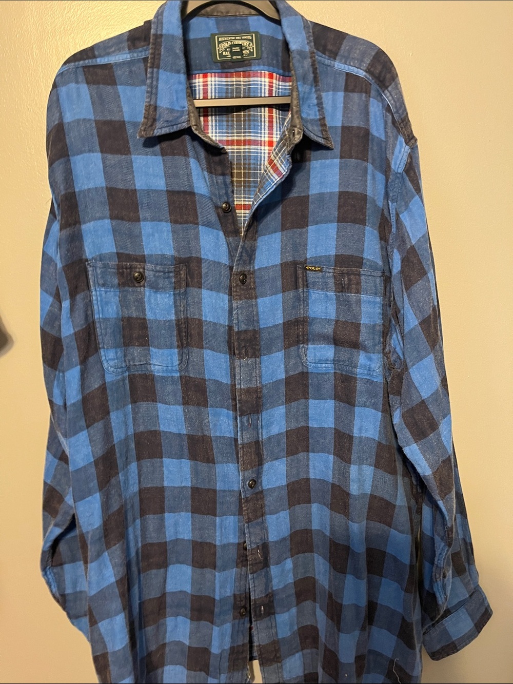 Polo country Ralph Lauren Blue and Black Buffalo Plaid Button-Down Shirt